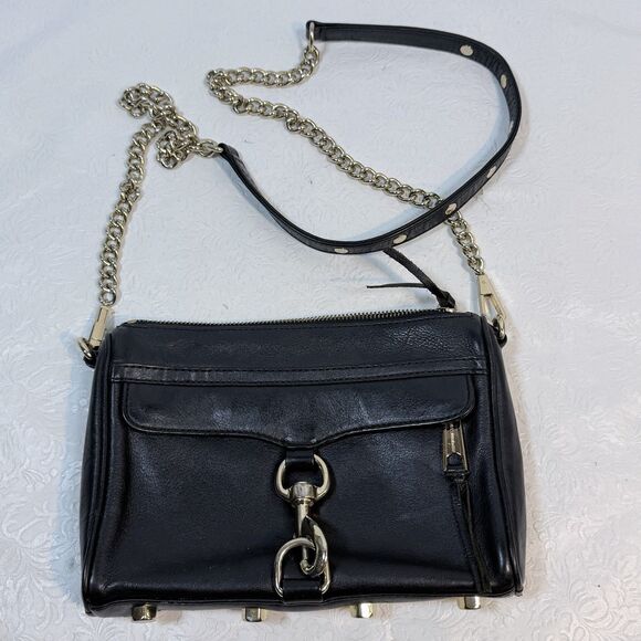 Rebecca Minkoff Mini MAC Black Leather Crossbody - Picture 1 of 14
